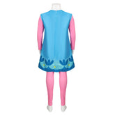 Kids Girls Movie Trolls Princess Poppy Blue Dress Outfits Cosplay Costume Halloween Carnival Suit